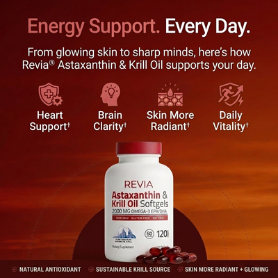 Revia Astaxanthin & Krill Oil Softgels